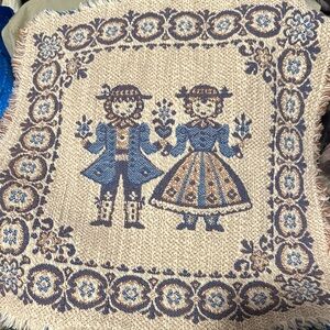 Vintage Folk Art Tapestry table mat vintage European